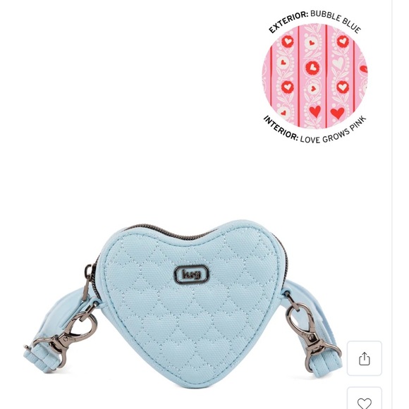 NWT Lug Heartbeat Matte Luxe VL Mini Crossbody Bag in Bubble Blue 🩵 - Picture 4 of 10